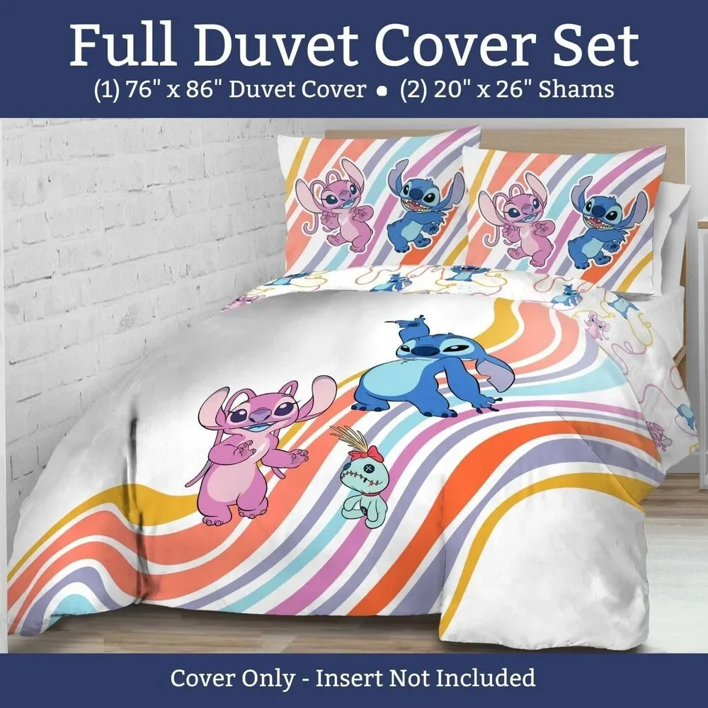NEW Franco Disney Stitch Full Duvet Cover with 2 Shams Full Double Size